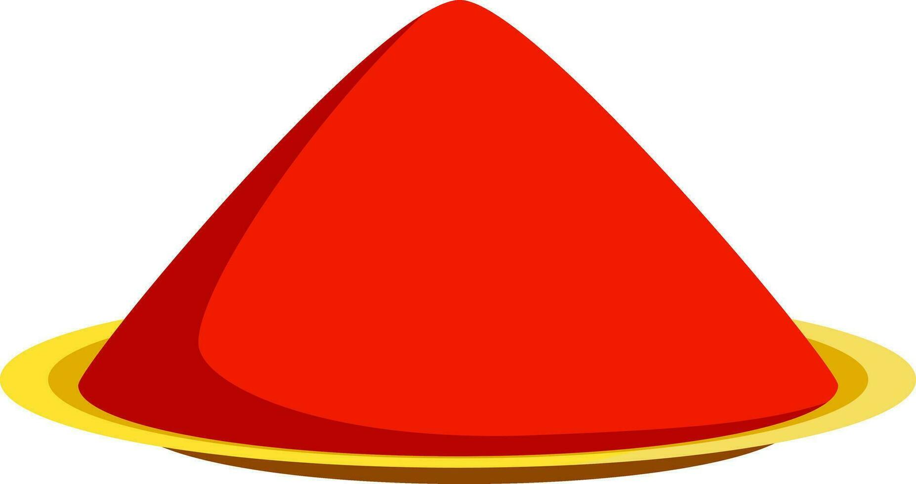 Yellow color dish filled with red color for Holi festival. vector