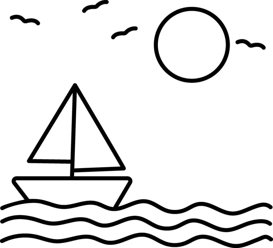 Summer Holiday concept with sailboat in the sea. vector