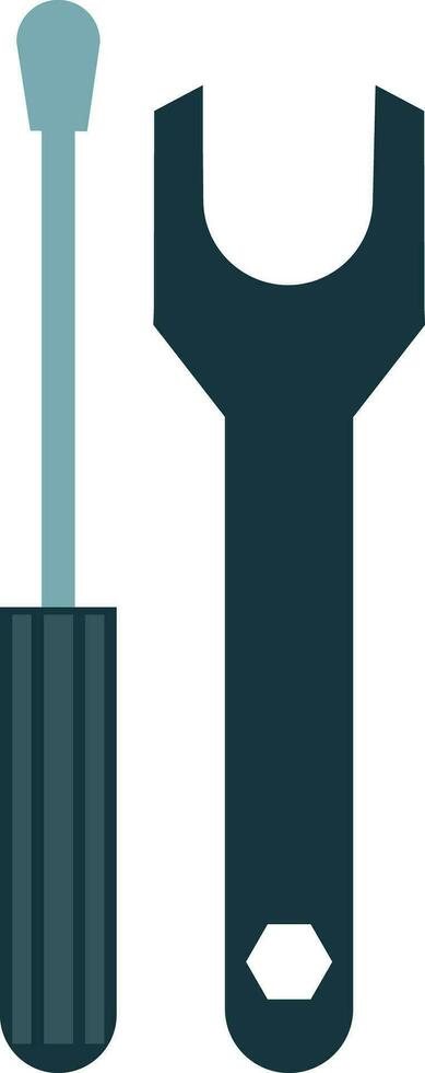 Wrench and screwdriver icon. vector