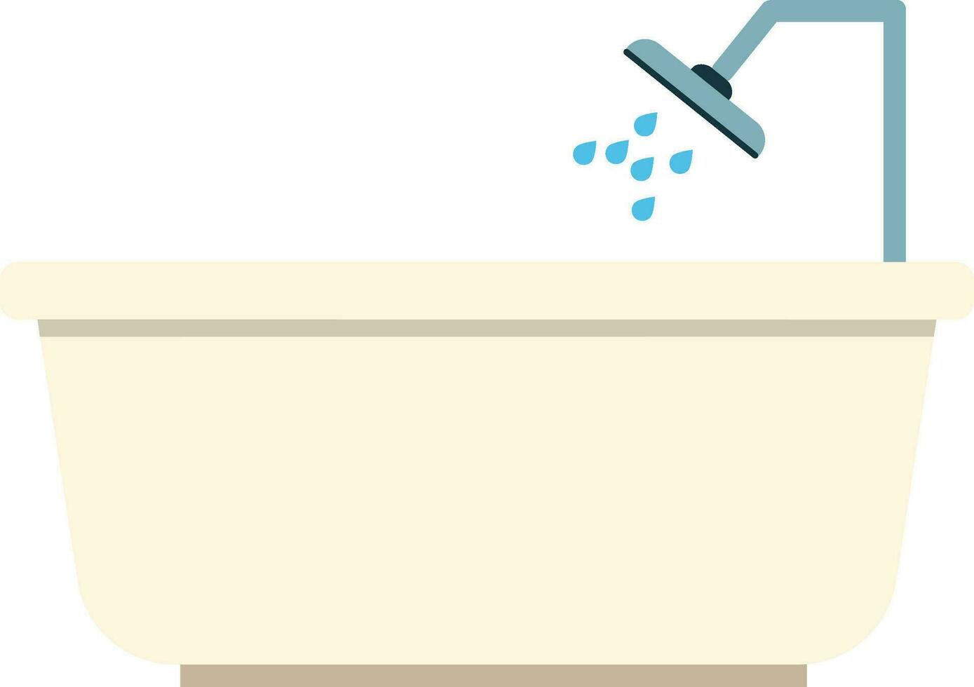 Bathing tub with shower icon. vector