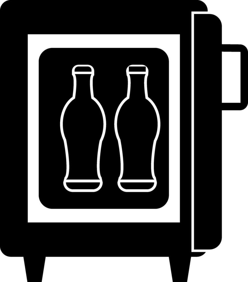 Chilled Beverage Black and White icon. vector