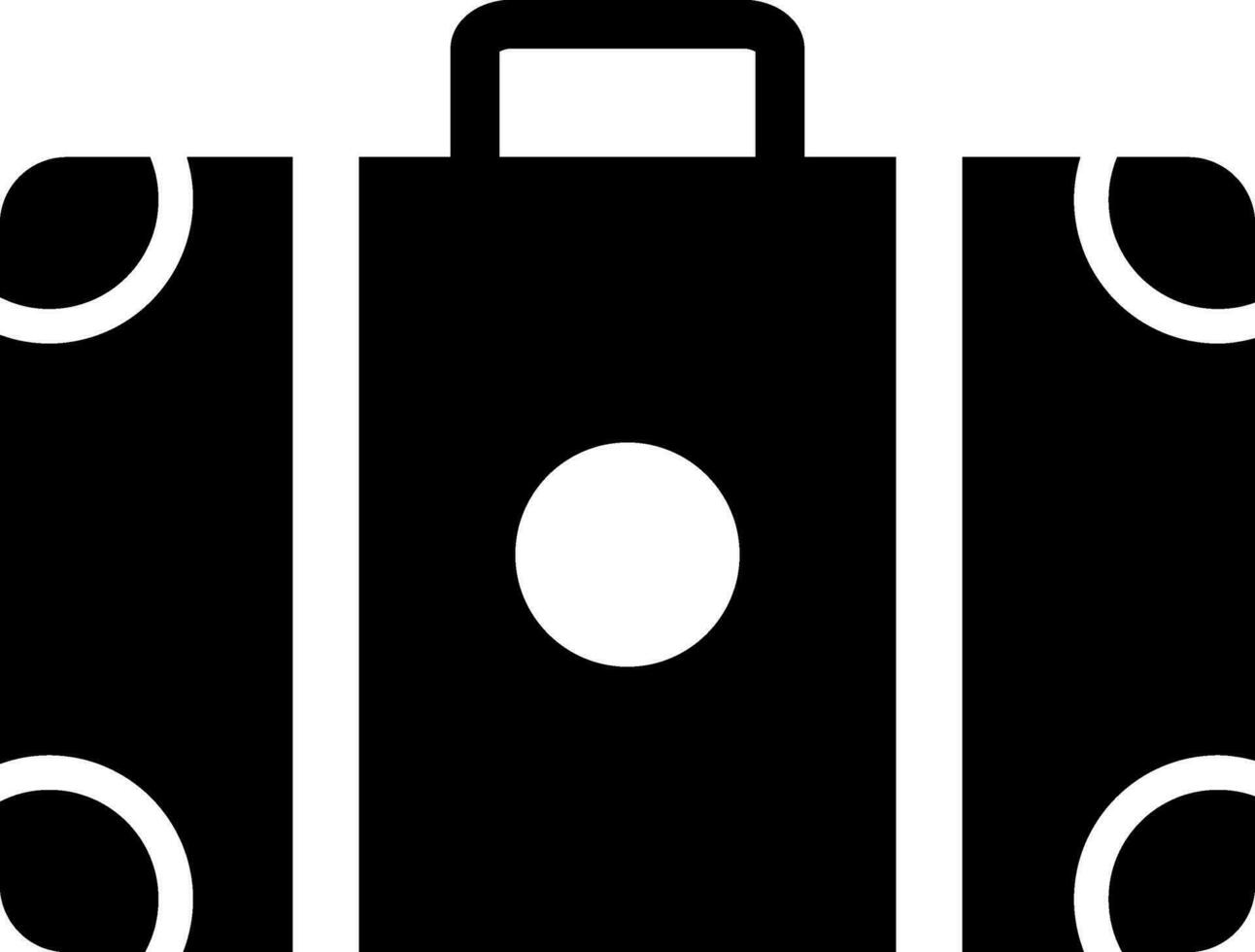 Black and White icon of Briefcase in flat style. vector