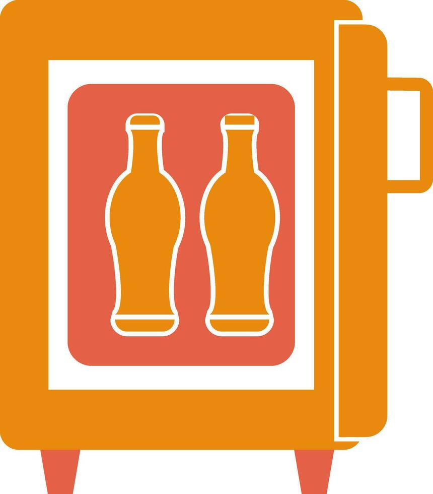 refrigerador o enfriado bebida botellas icono. vector