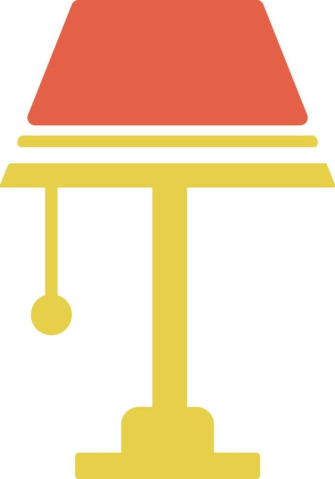 Red and yellow icon of Floor or table lamp. vector