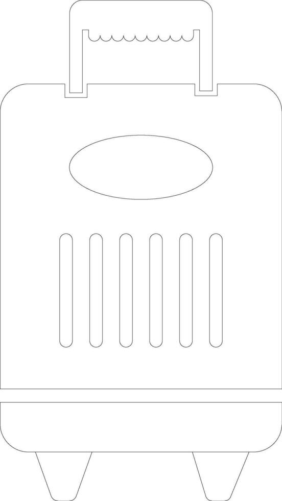 Thin line icon of Trolley or Travelling bag. vector