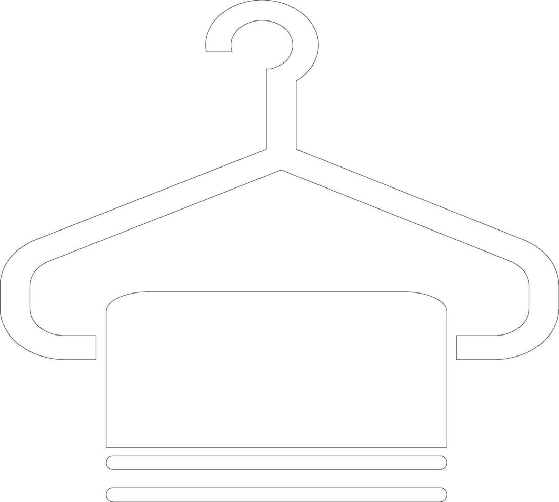 Thin line icon of Hanger with Towel. vector