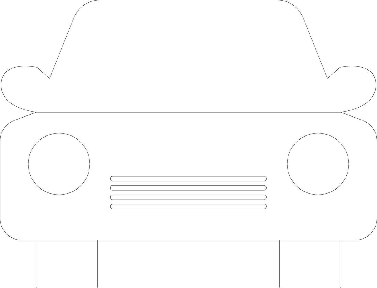 Front view of Car made with line strokes. vector