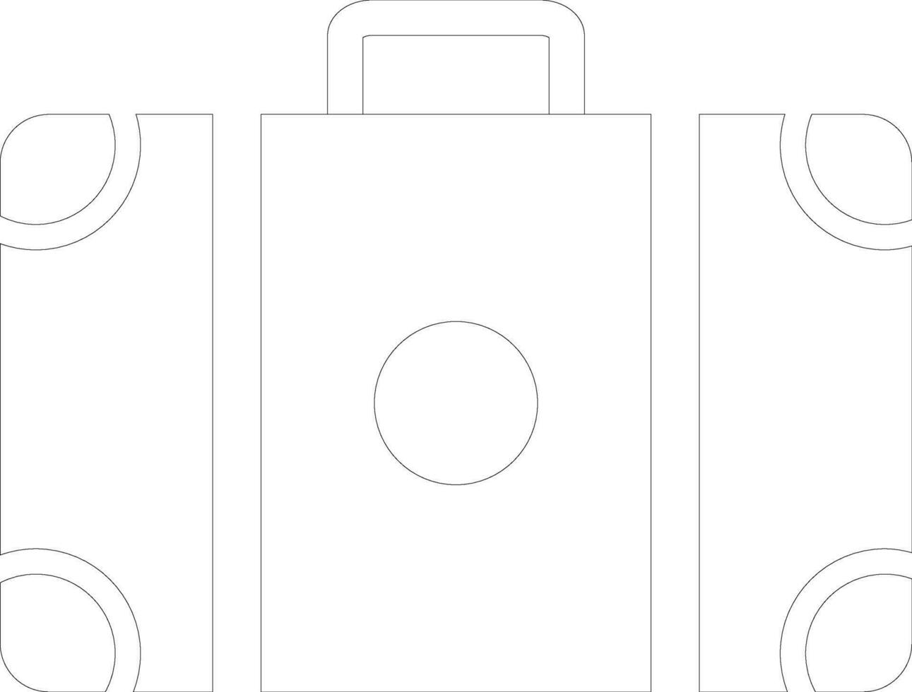 Briefcase icon isolated in line art. vector