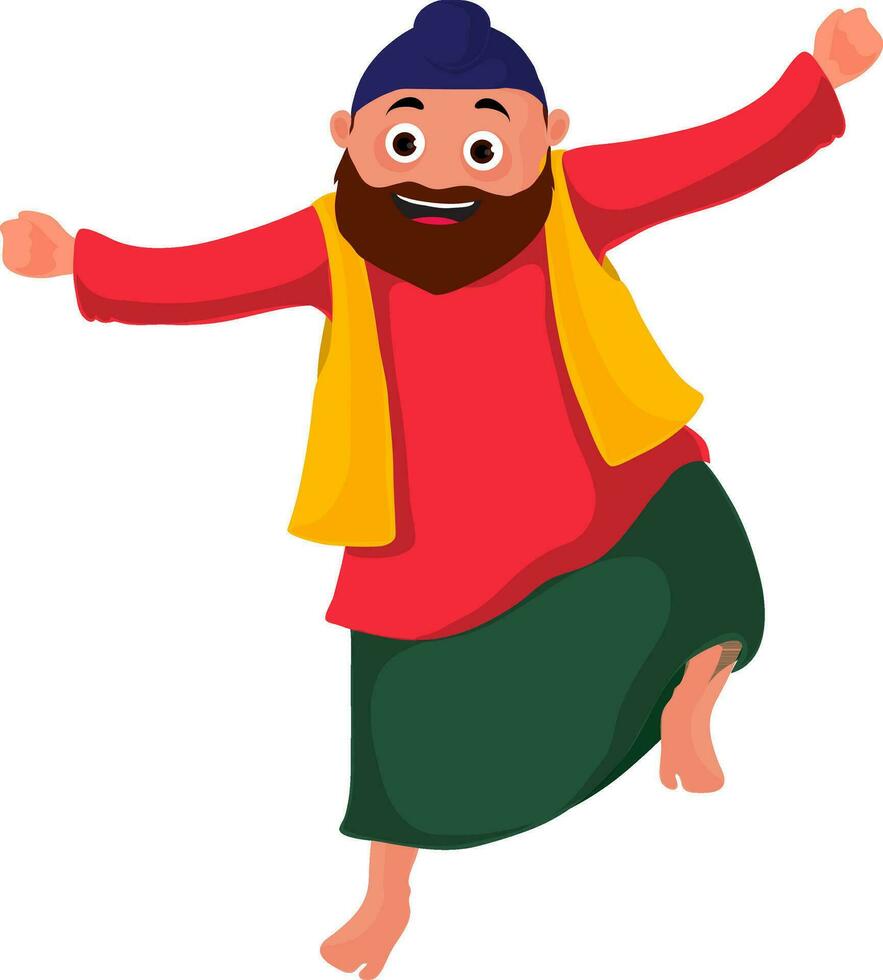 dibujos animados personaje de un punjabi hombre. vector