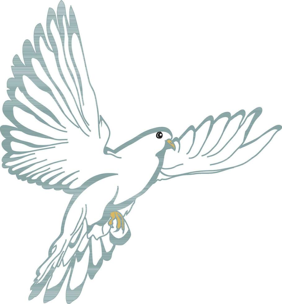 Flat illustration of flying pigeon. vector