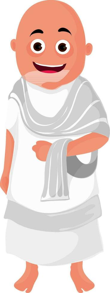 Illustration of Buddhist Monk character. vector