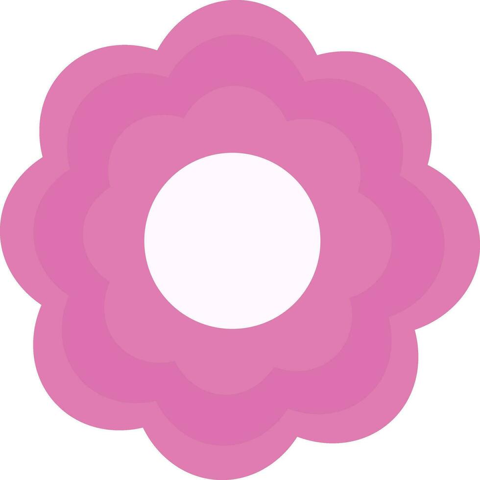 Flat style illustration of pink flower. vector