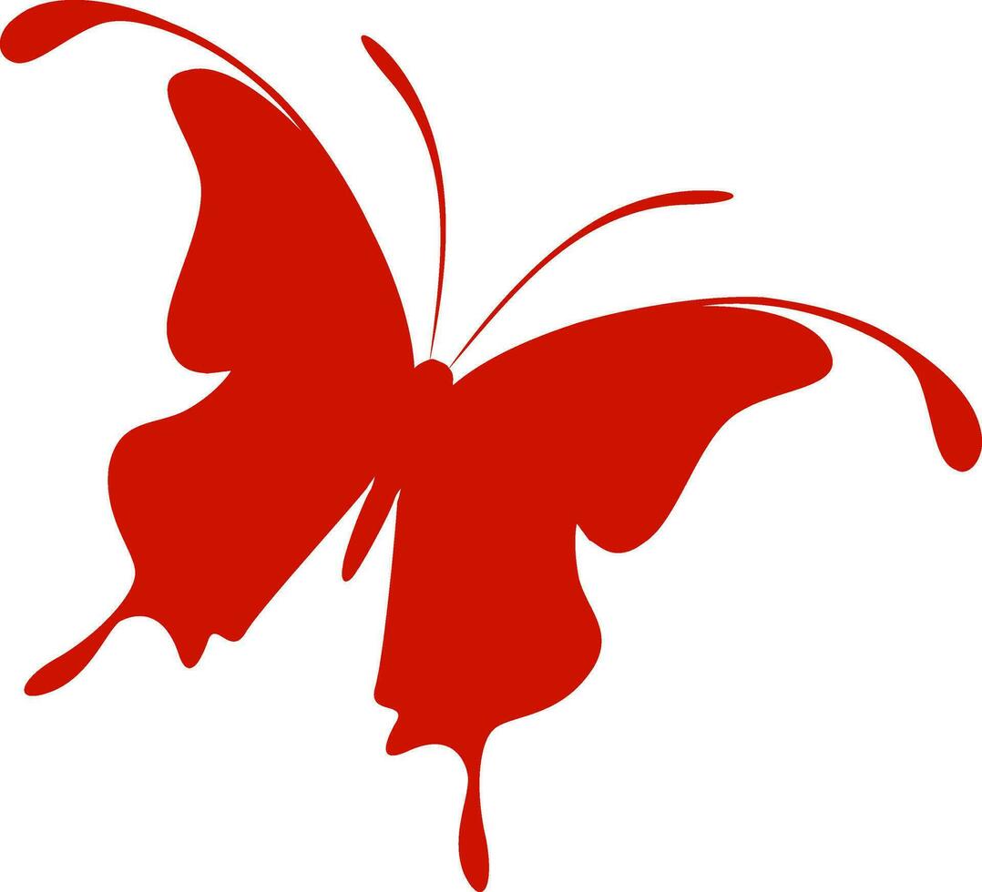 plano ilustración de rojo mariposa. vector