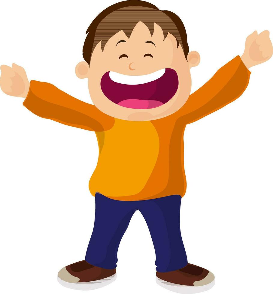 Cartoon character of a happy boy. vector