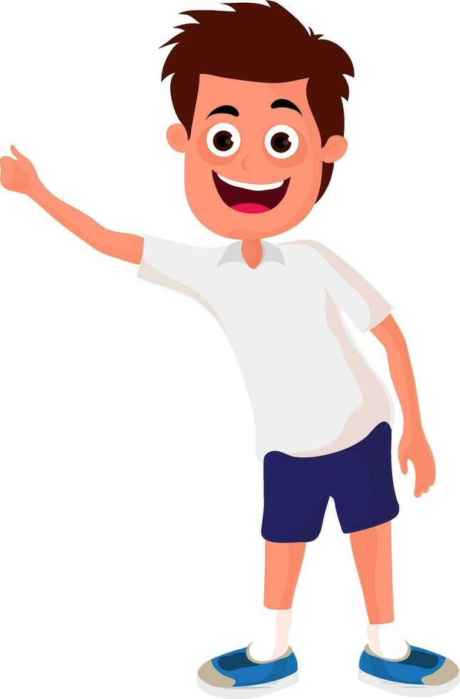 Illustration of a little boy in school uniform. vector