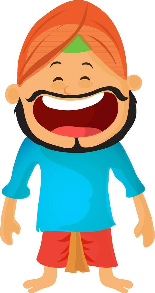 Character of a young Punjabi man. vector