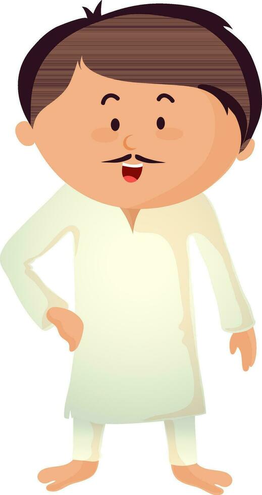 Character of a Hindu man in traditional outfits. vector