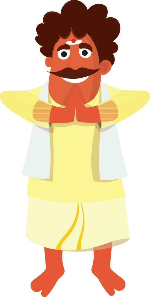 Cartoon character of tamil man . vector