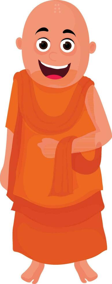 Cartoon character of a buddhist monk. vector