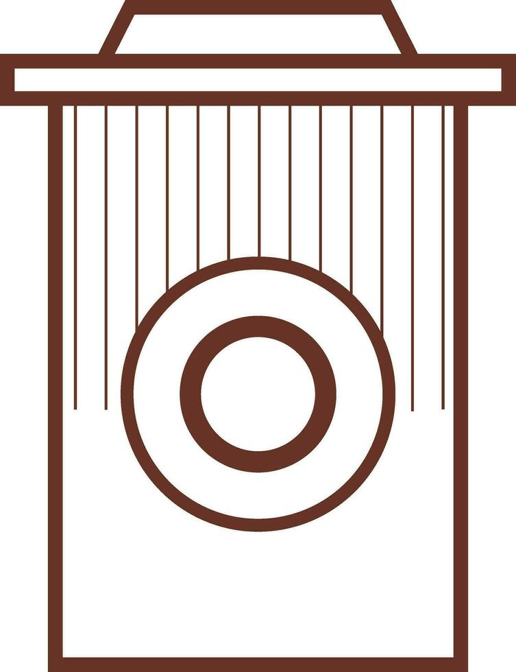 Colored dustbin icon or symbol in flat style. vector