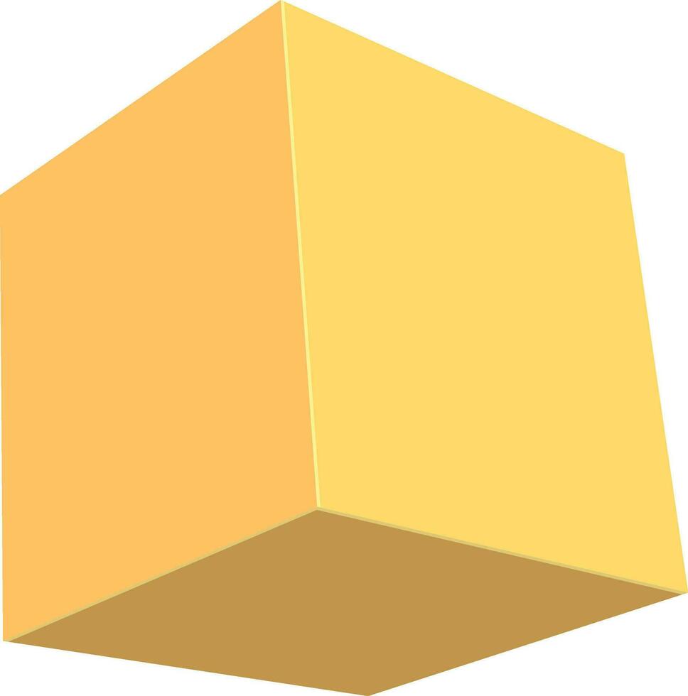 3D yellow cube infographic element. vector