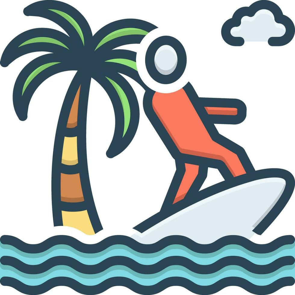 color icon for kitesurfer vector