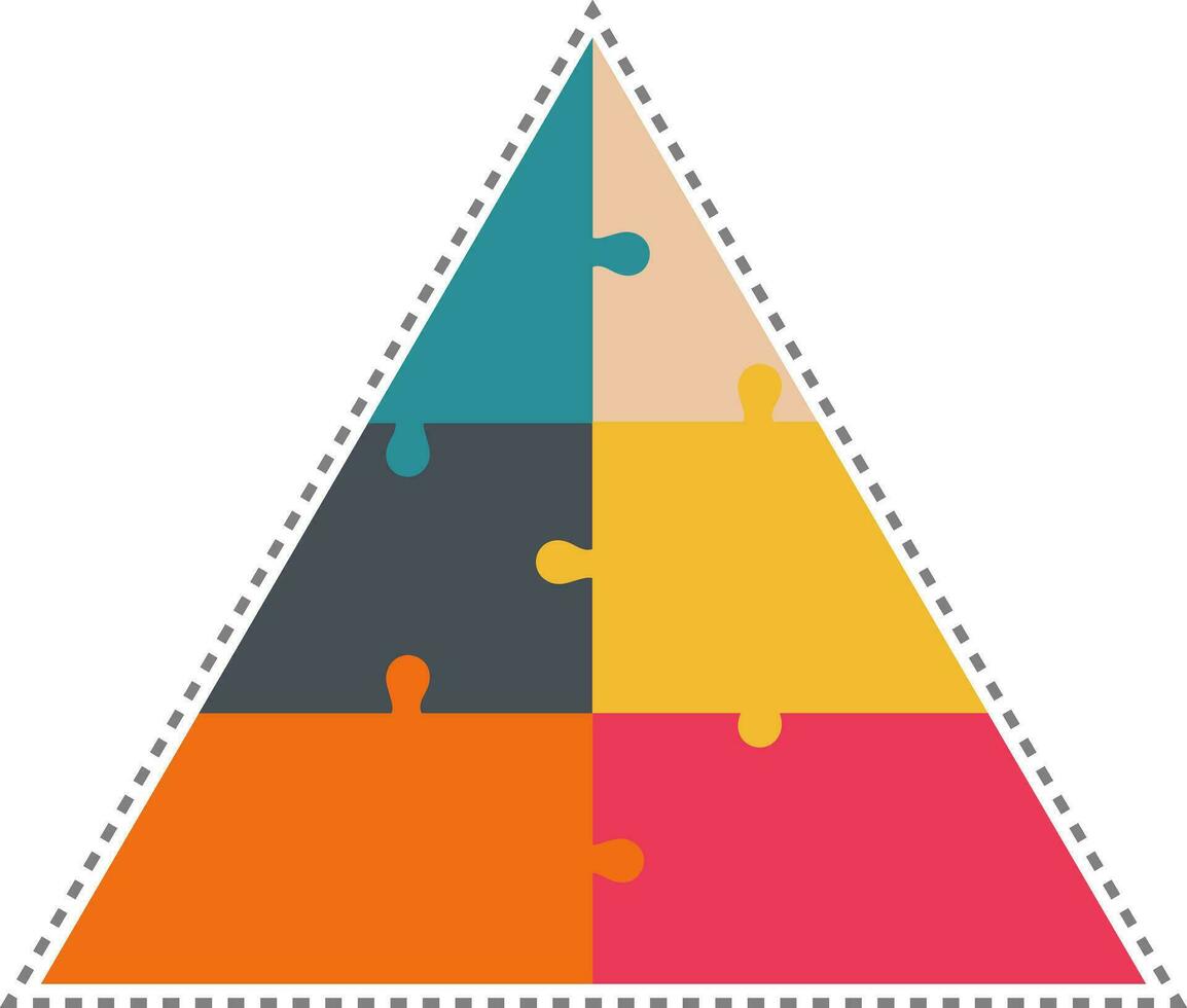 Infographic triangle made by puzzle pieces. vector