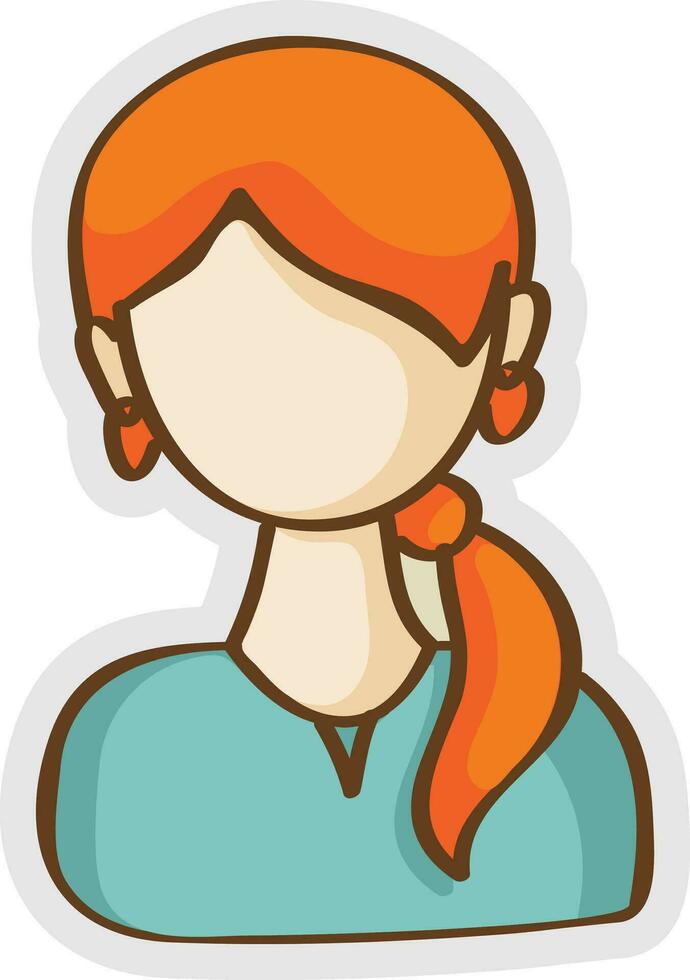 plano ilustración de niña personaje. vector