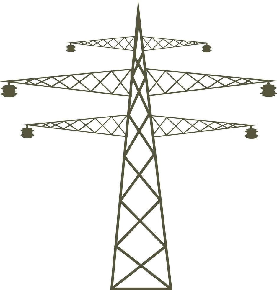 plano ilustración de eléctrico transmisión torre. vector