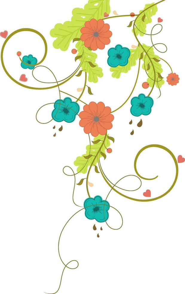 Corner design illustration in floral pattern. vector