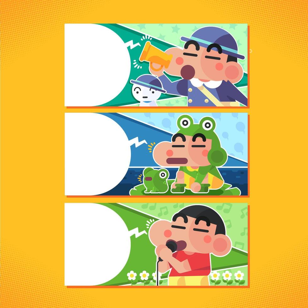 Cute Kids With Various Activities Banner Template vector