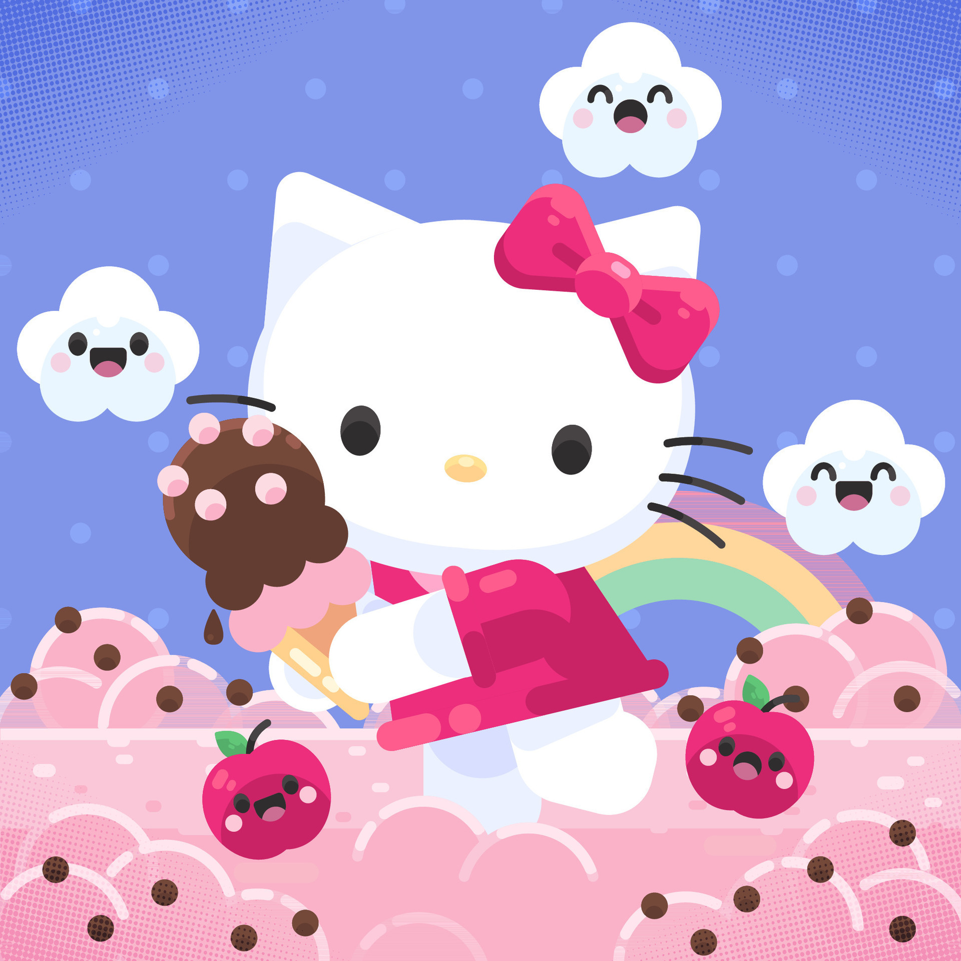 Download Cartoon Hello Kitty PFP Ice Cream Wallpaper