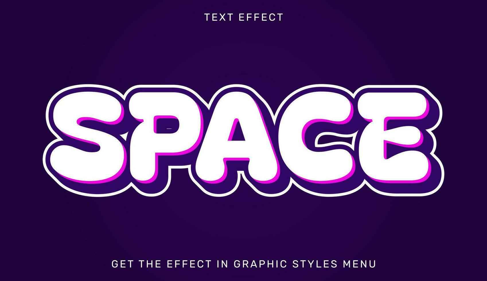 Space editable text effect with 3d style. Text emblem for advertising, branding, business logo vector