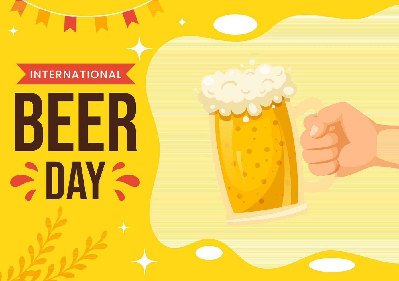 internacional cerveza día vector ilustración con salud cervezas celebracion en plano dibujos animados mano dibujado aterrizaje página antecedentes plantillas