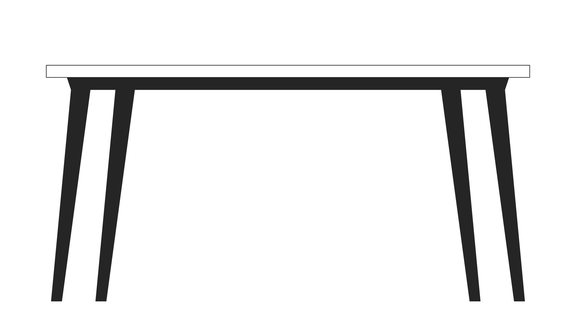 Contemporary table flat monochrome isolated vector object. Minimalist