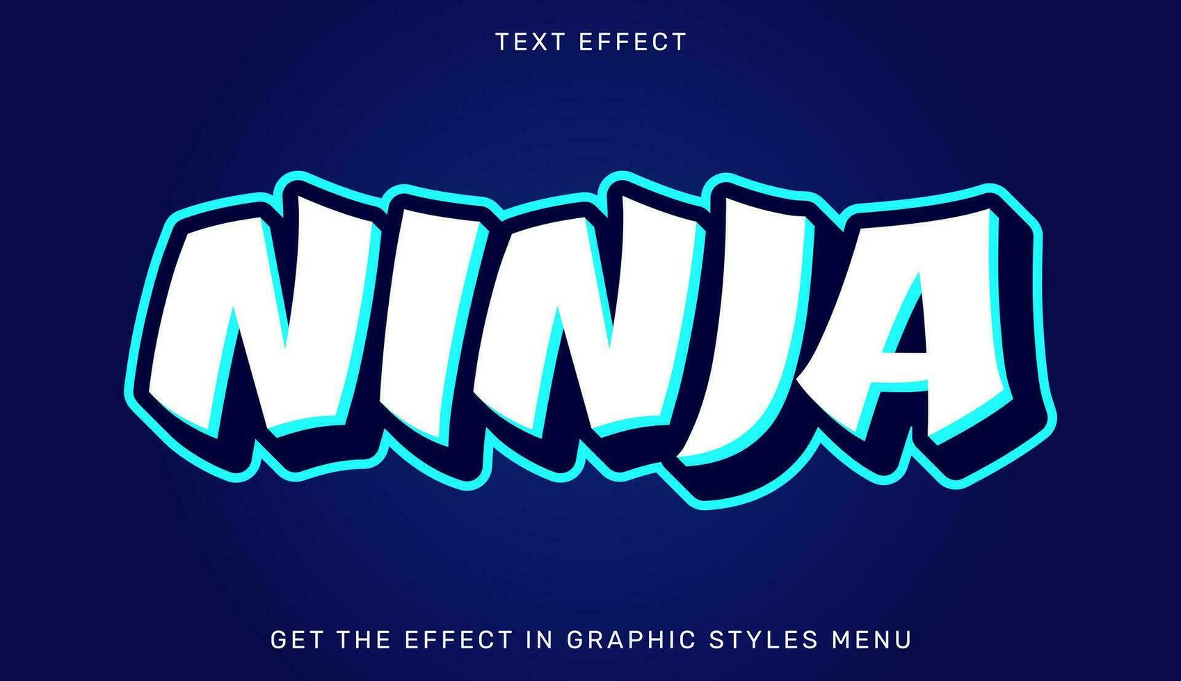 Ninja editable text effect with 3d style. Text emblem for advertising, branding, business logo vector