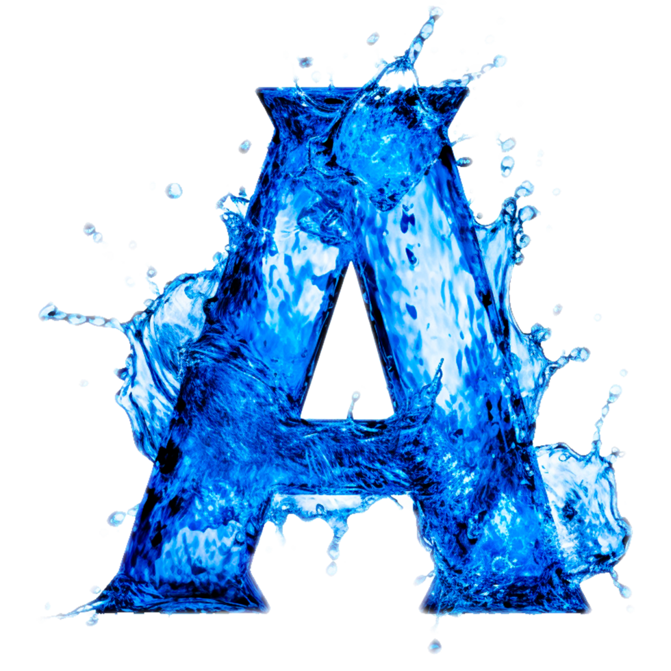 Water letter Generative Ai png