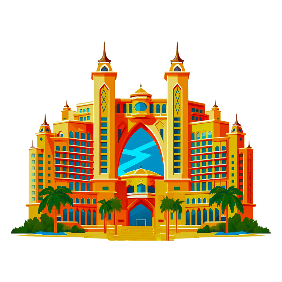 Atlantis, the palm is a luxury hotel resort located at the Jumeirah Palm in the United Arab Emirates png