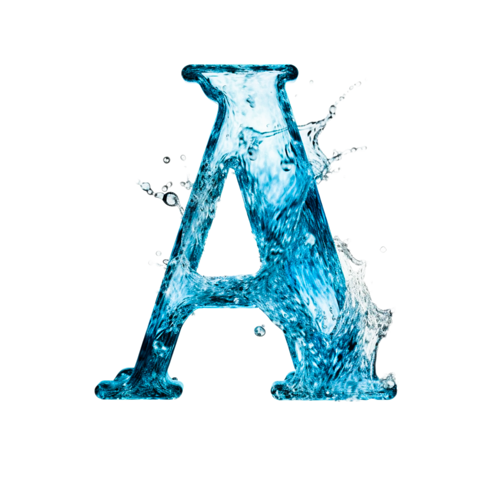 alphabet made of frozen water  the letter A Generative Ai png