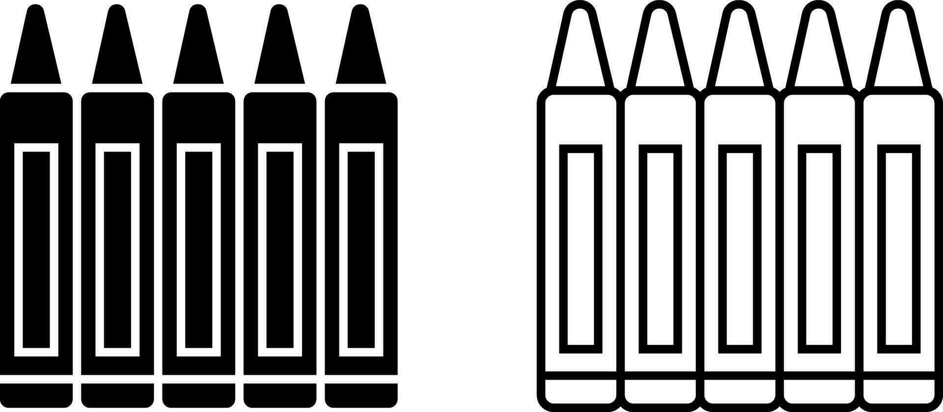 crayons icon, symbol, sign. Glyph and line style. Vector illustration