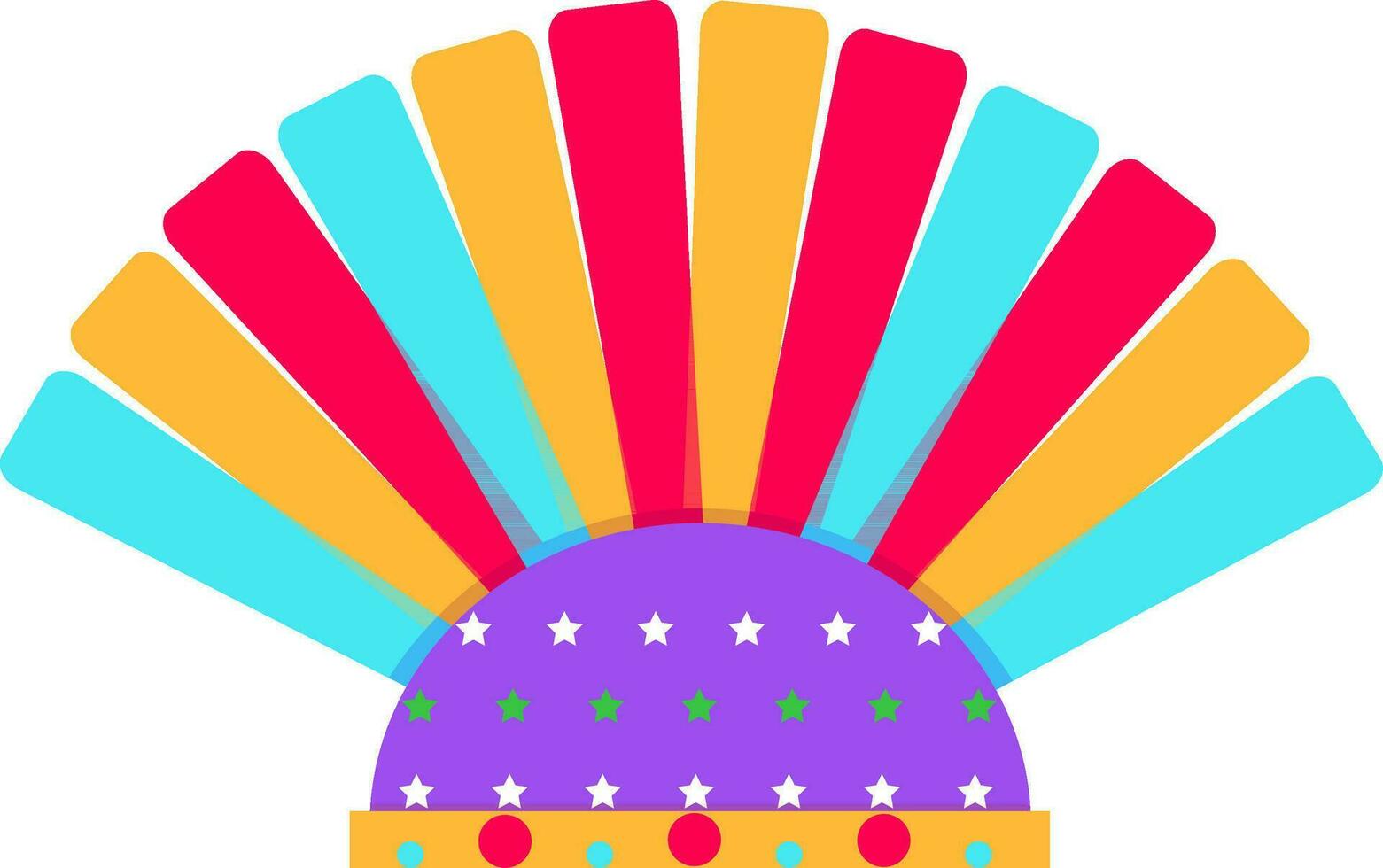 Illustration of colorful paper fan. vector