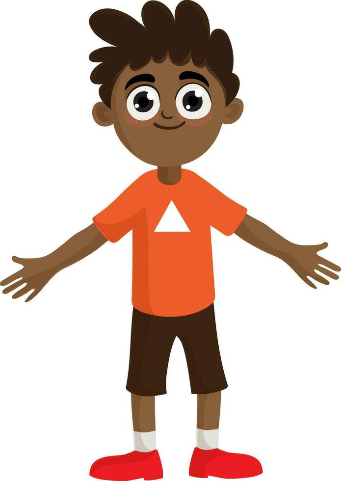 Cartoon character of a happy little boy. vector