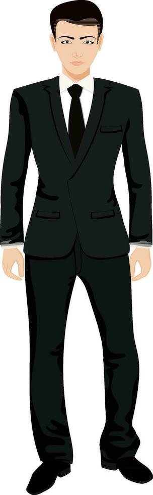 personaje de hermoso empresario en pie en elegante pose. vector