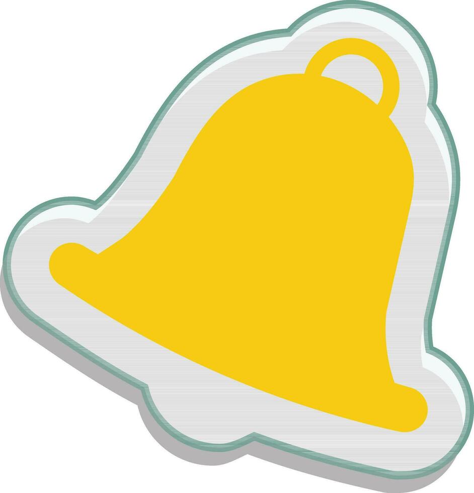 Ring bell icon in yellow color. vector