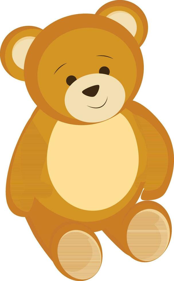 Cute teddy bear in brown color. vector