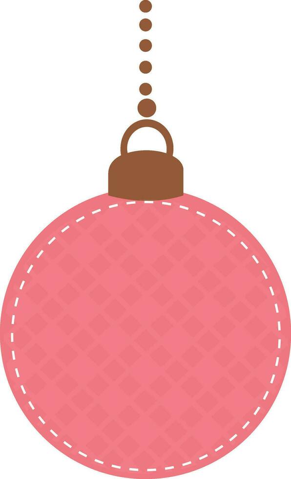 Pink color Christmas ball icon. vector