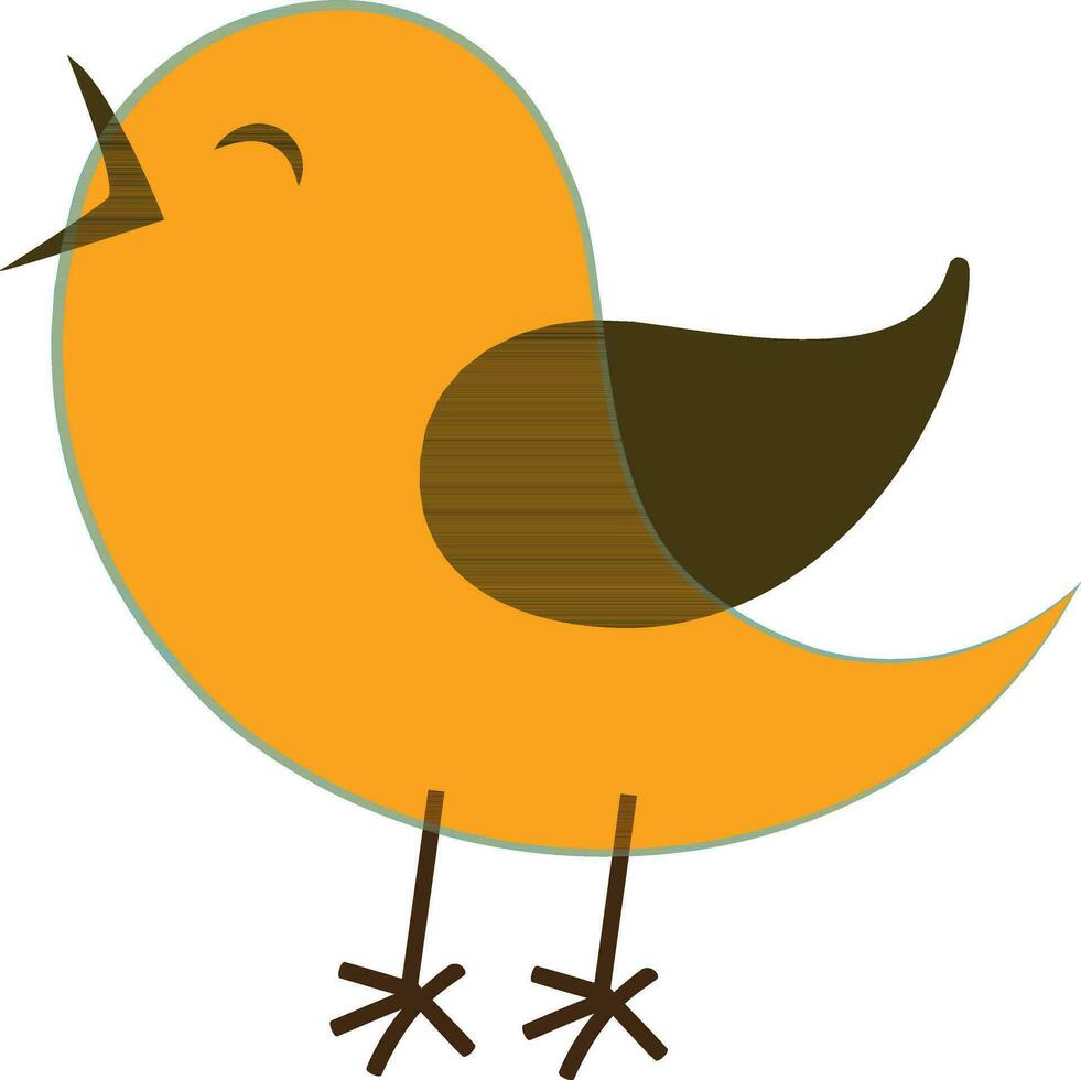 Cute bird in flat style illustration. vector