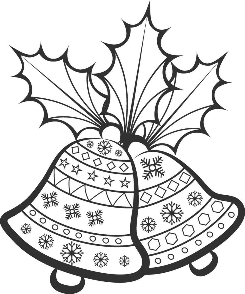floral diseño campanas con acebos y hojas. vector