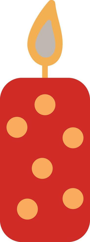Illustration of red burning candle icon. vector