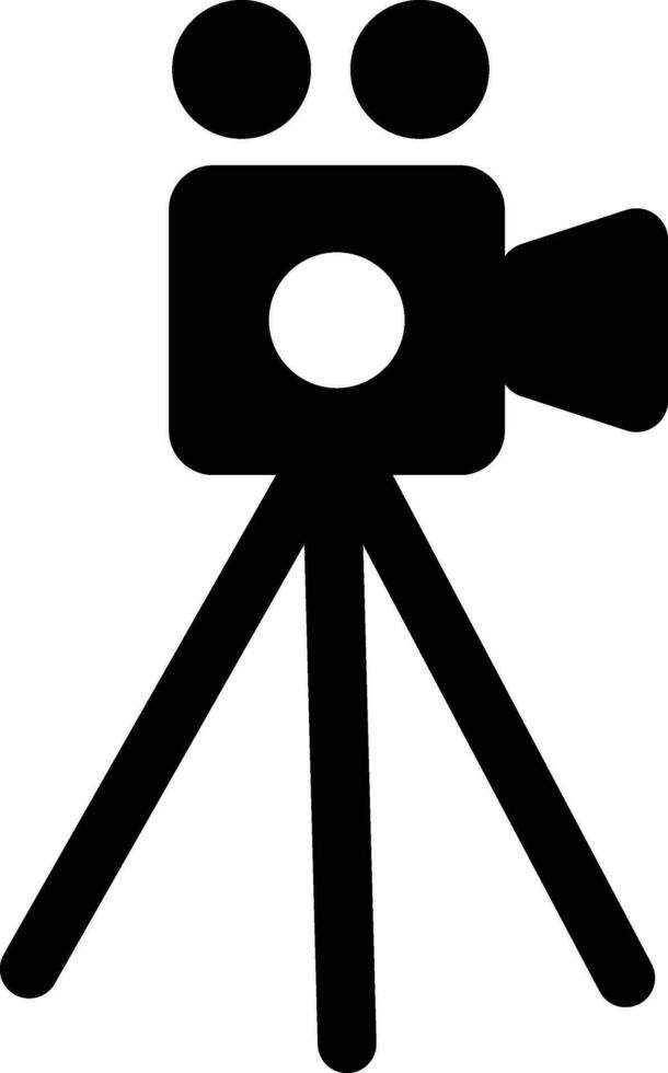 Black and white isolated icon of Video camera. vector